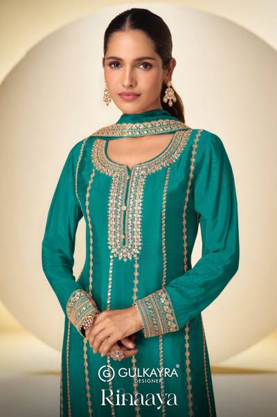  RINAAYA BY GULKAYRA DESIGNER CHINON SALWAR SUIT WHOLESALER IN INDIA